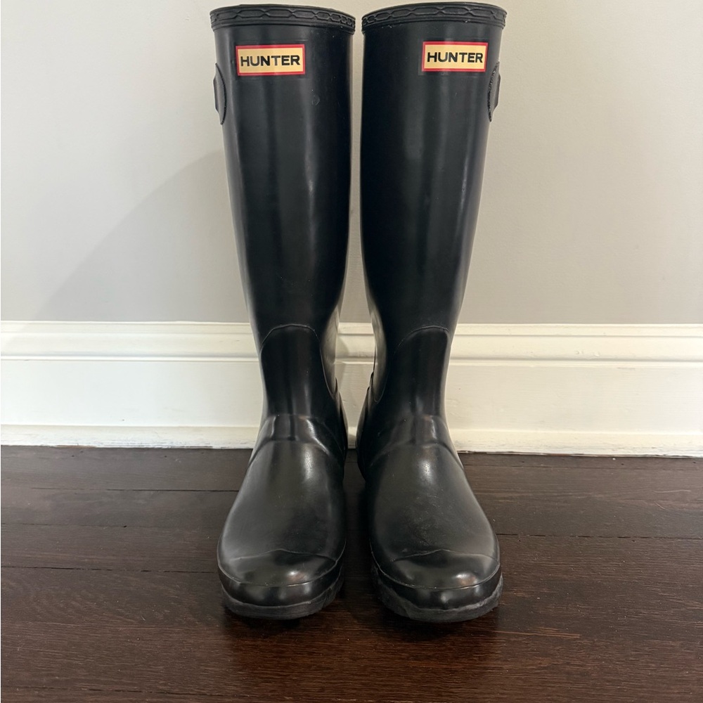 Hunter Black Tall Rain Boots